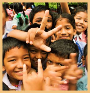 Group of joyful school children benefitting from a nurturing environment