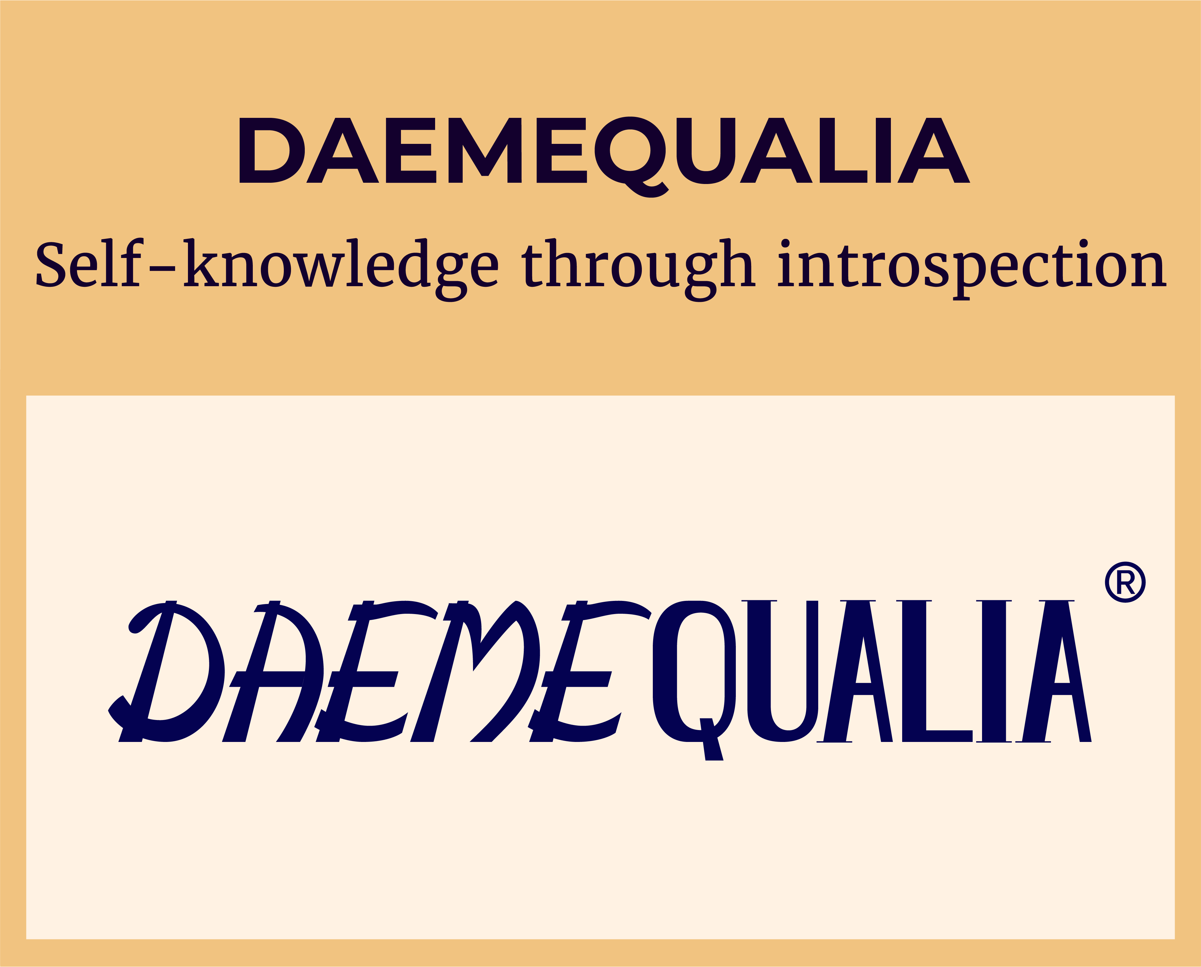 Logo of DAEMQUALIA - the technology that leads to self-knowledge through introspection
